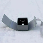 Gray White Ribbon Bowknot Jewelry Box - EX-STOCK CANADA