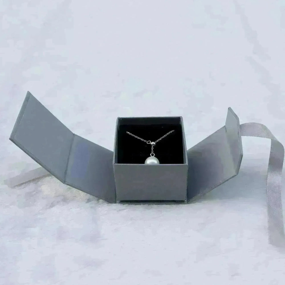 Gray White Ribbon Bowknot Jewelry Box - EX-STOCK CANADA