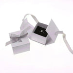 Gray White Ribbon Bowknot Jewelry Box - EX-STOCK CANADA