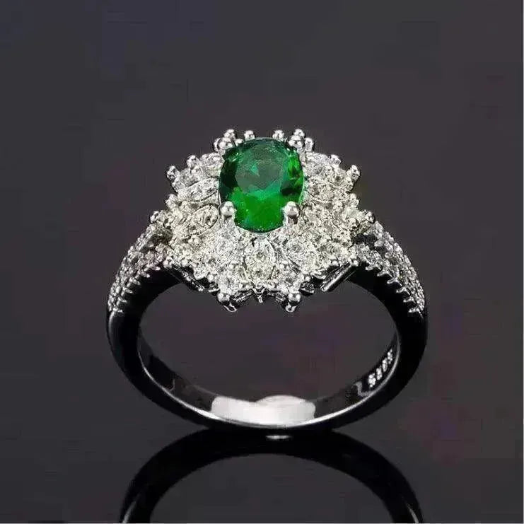 Green Zircon Ornament Ring Jewelry - EX-STOCK CANADA