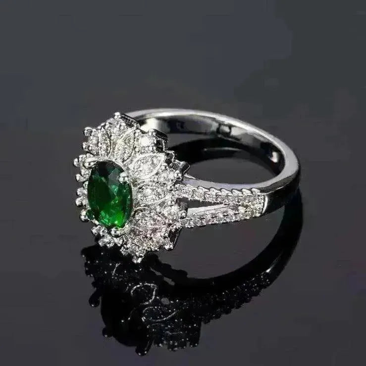 Green Zircon Ornament Ring Jewelry - EX-STOCK CANADA