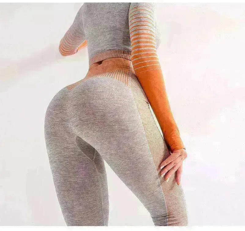 Gym High Waist Leggings Women Knitted Workout Running Yoga Pants - EX-STOCK CANADA
