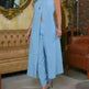 Halter Sleeveless Backless Loose Top High-waisted Trousers Suit Women - EX-STOCK CANADA