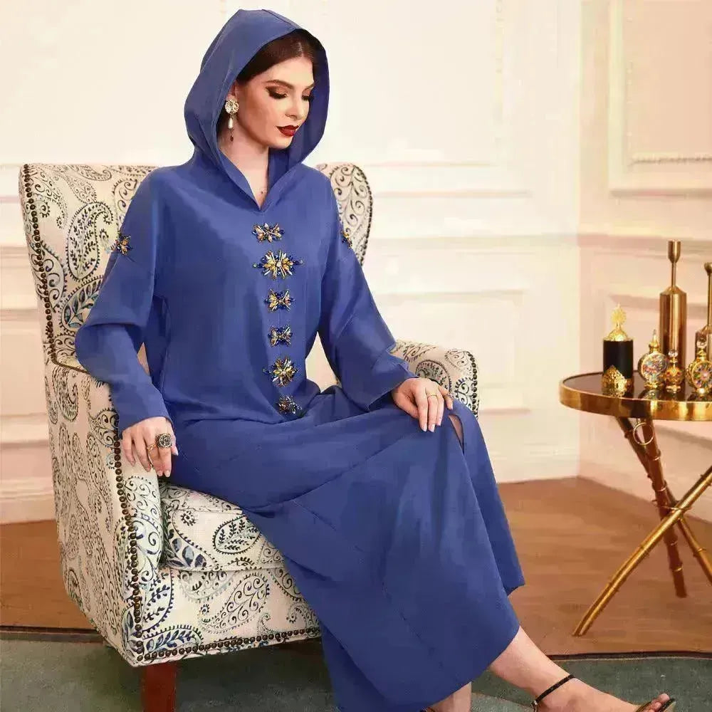 Handmade Diamond Hooded Robe Arab Dress - EX-STOCK CANADA