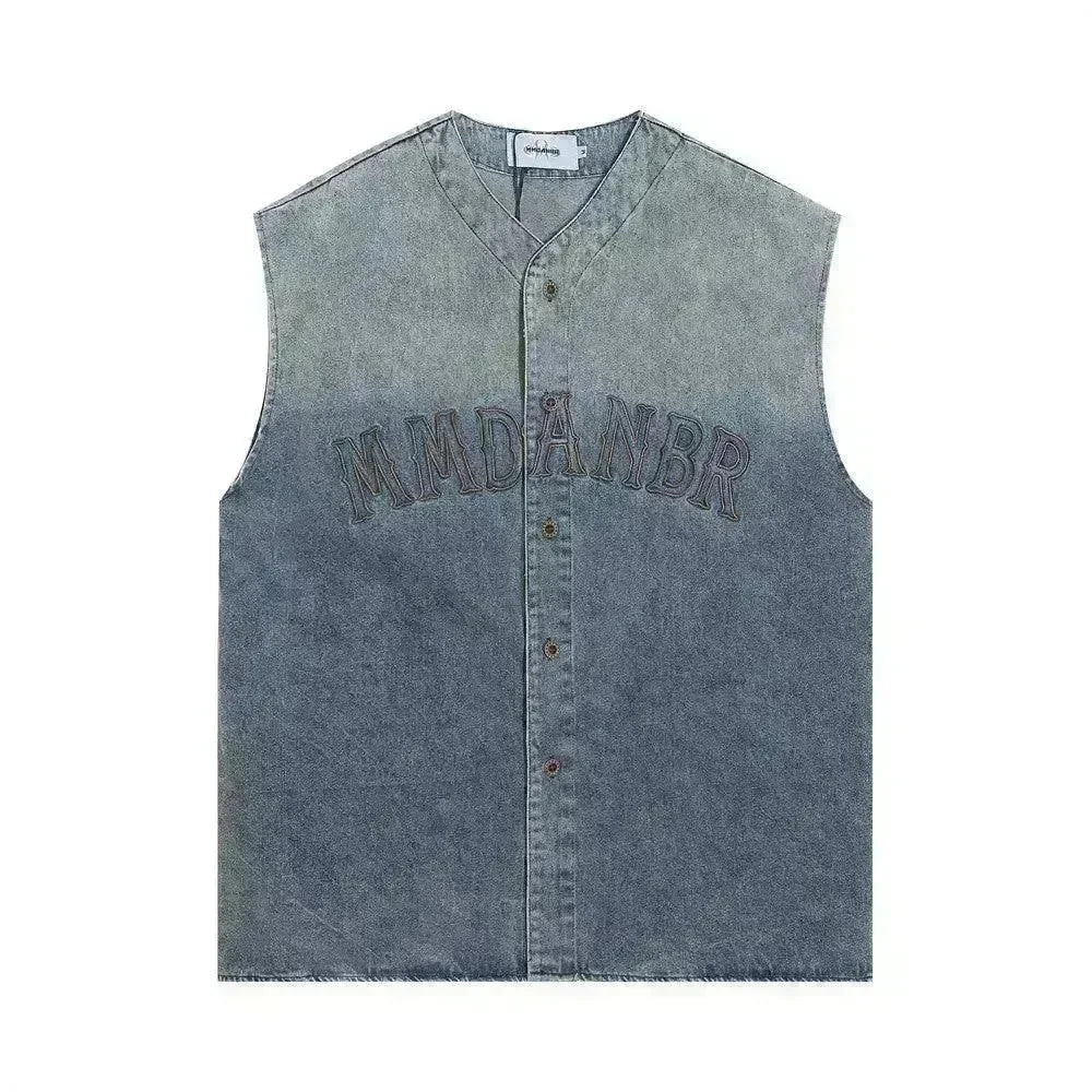 Hanging Dye Gradient Denim Vest Men - EX-STOCK CANADA