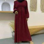 High-density Double Chiffon Simple Fashion And Elegant Abaya Dress for Arab Dubai Turkey Middle Eastern Women. - EX-STOCK CANADA