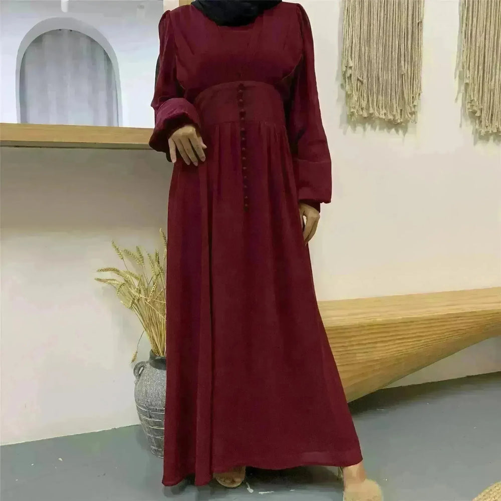 High-density Double Chiffon Simple Fashion And Elegant Abaya Dress for Arab Dubai Turkey Middle Eastern Women. - EX-STOCK CANADA