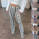 High Elastic Tight Pants Slim Sexy Print Trousers Womens Clothing - EX-STOCK CANADA