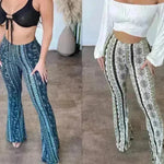 High Elastic Tight Pants Slim Sexy Print Trousers Womens Clothing - EX-STOCK CANADA
