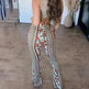 High Elastic Tight Pants Slim Sexy Print Trousers Womens Clothing - EX-STOCK CANADA