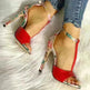 High heel buckle chunky heel floral sandals - EX-STOCK CANADA