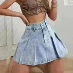 High Waist A- Line Pleated Skirt Casual All-match Retro - EX-STOCK CANADA