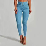 High Waist Jeans Women's Skinny Trousers Tight Stretch Shaping And Hip Lifting Pants - EX-STOCK CANADA