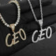 Hip Hop Straw Body Alphanumeric Patchwork DIY Pendant Micro Zirconia Necklace - EX-STOCK CANADA