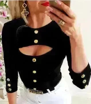 Hollow Out Button Top Women - EX-STOCK CANADA
