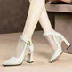 Hollow Thick Heel High Heel Large Size Shoes - EX-STOCK CANADA