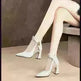 Hollow Thick Heel High Heel Large Size Shoes - EX-STOCK CANADA