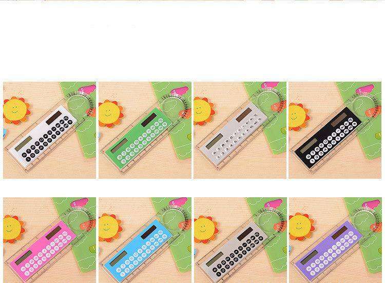 Hot Selling Solar Mini Calculator Magnifier Multifunction Ultra-thin Ruler Office Supplies - EX-STOCK CANADA