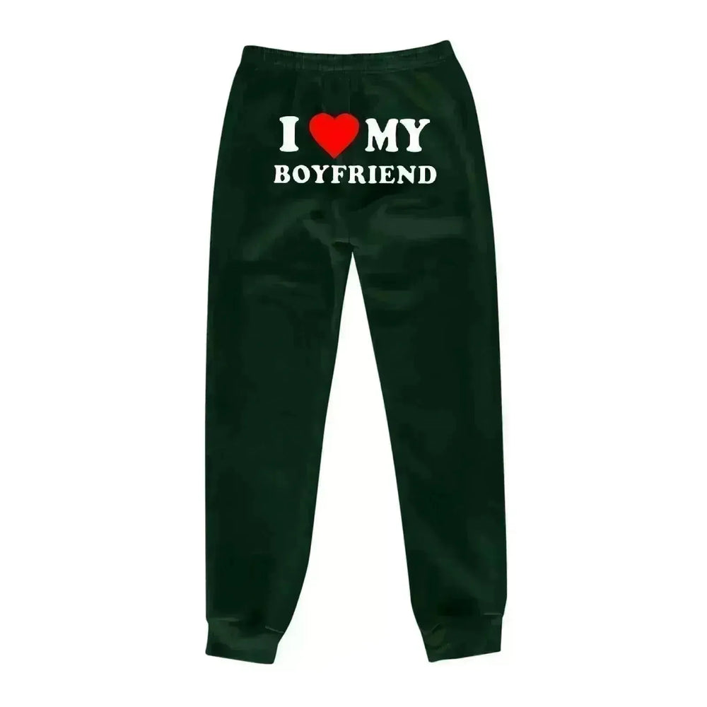 I Love MY BOYFRIEND Printed Trousers Casual Sweatpants Men And Women Sports Pants - EX-STOCK CANADA