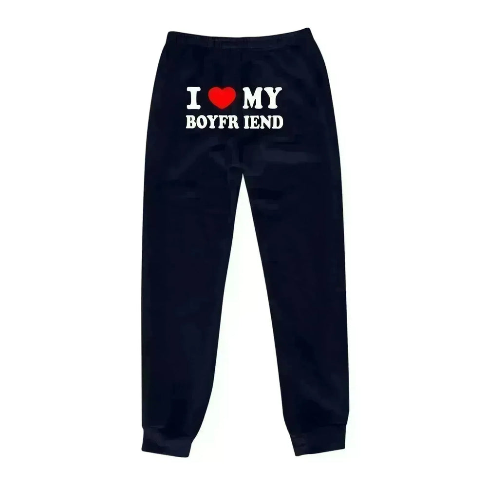 I Love MY BOYFRIEND Printed Trousers Casual Sweatpants Men And Women Sports Pants - EX-STOCK CANADA