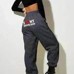 I Love MY BOYFRIEND Printed Trousers Casual Sweatpants Men And Women Sports Pants - EX-STOCK CANADA