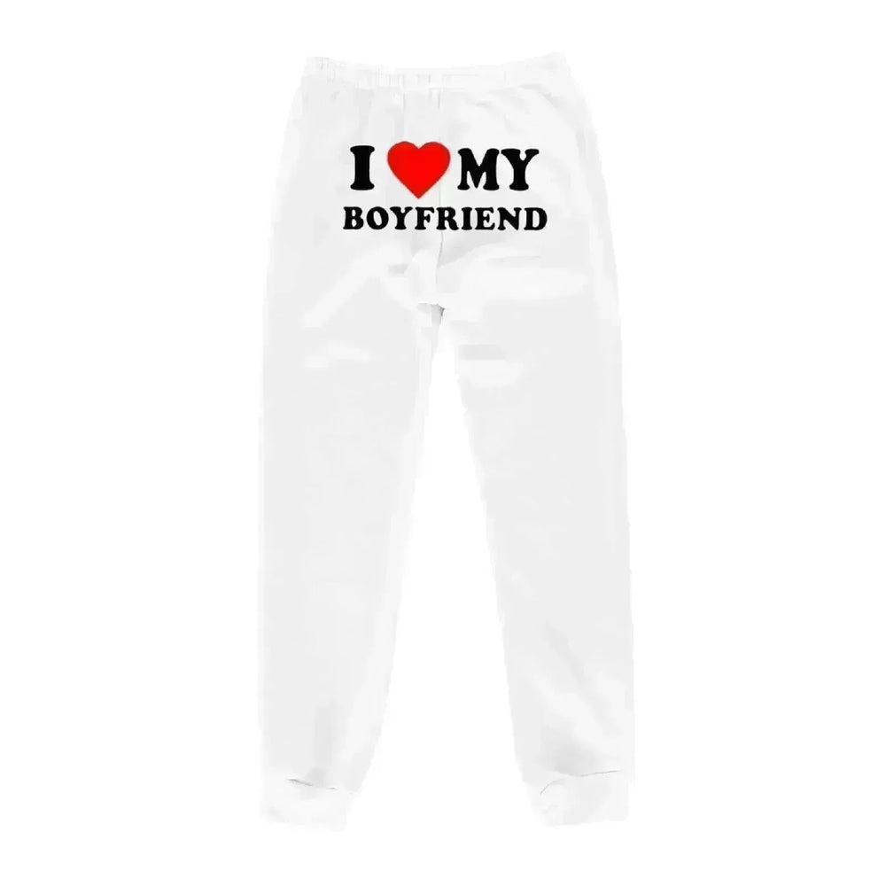 I Love MY BOYFRIEND Printed Trousers Casual Sweatpants Men And Women Sports Pants - EX-STOCK CANADA
