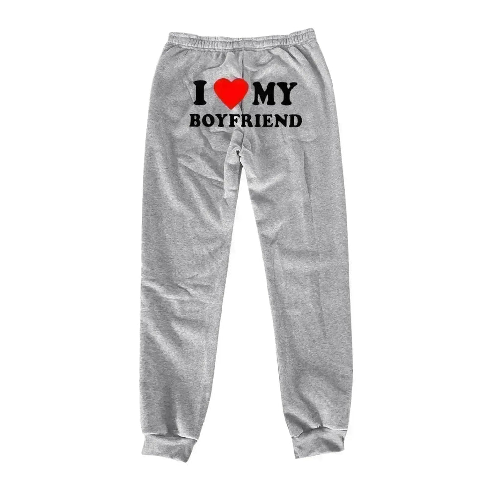 I Love MY BOYFRIEND Printed Trousers Casual Sweatpants Men And Women Sports Pants - EX-STOCK CANADA