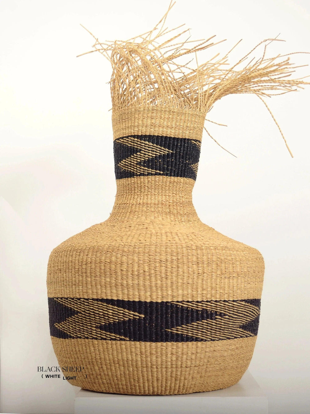 Grande Cesto Ghana Bolga 'Tisanie-Tia' NATURALE + NEROEX-STOCK Canada 