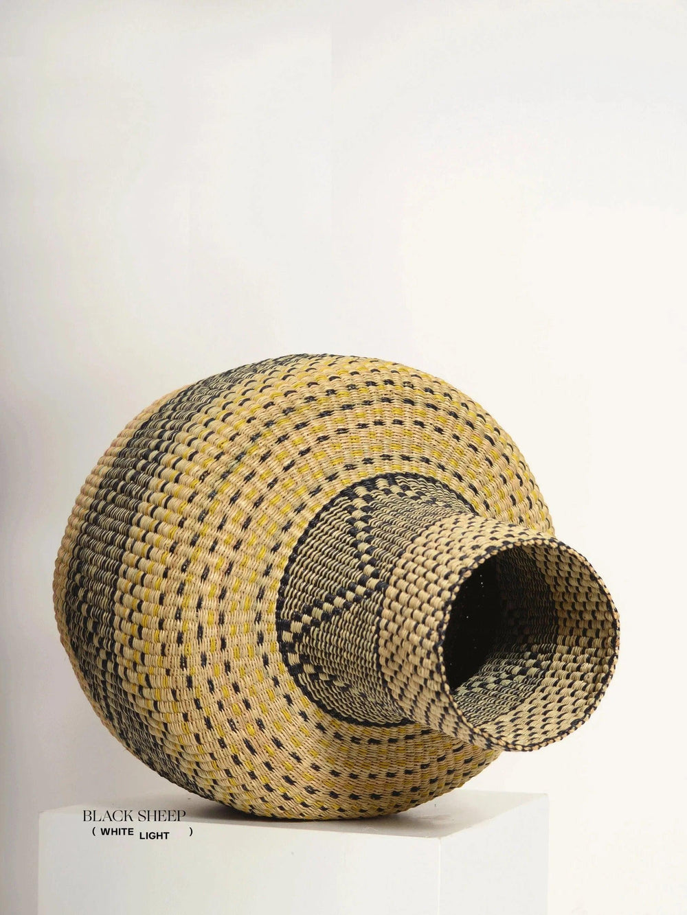 Large Ghana Bolga 'Linka' Basket  NATURAL + BLACK EX-STOCK Canada 