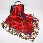 Imitation Silk Printed Floral Arab Headscarf - EX-STOCK CANADA