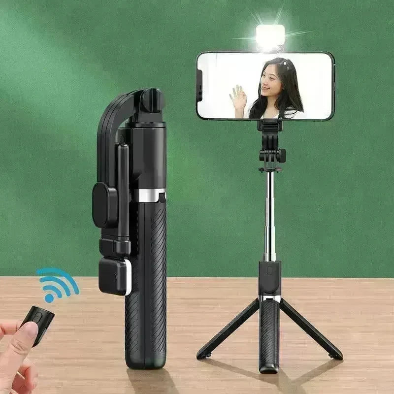 Integrated Selfie Stick Bluetooth Mobile Phone Live Streaming Tripod Stand - EX-STOCK CANADA