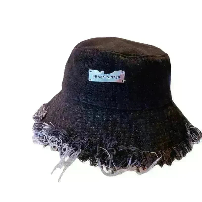 Jean Fisherman Hat Women's Spring And Summer Thin Washed Old Frayed Edge Bucket Hat Outdoor - EX-STOCK CANADA
