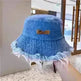 Jean Fisherman Hat Women's Spring And Summer Thin Washed Old Frayed Edge Bucket Hat Outdoor - EX-STOCK CANADA