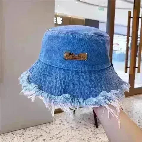 Jean Fisherman Hat Women's Spring And Summer Thin Washed Old Frayed Edge Bucket Hat Outdoor - EX-STOCK CANADA
