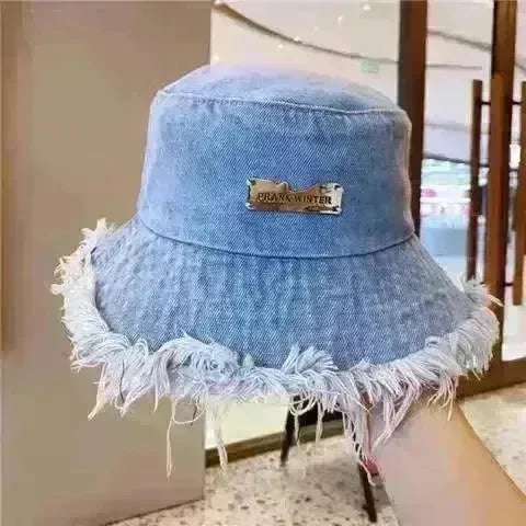 Jean Fisherman Hat Women's Spring And Summer Thin Washed Old Frayed Edge Bucket Hat Outdoor - EX-STOCK CANADA