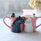 Kiss Cat Coffee Couple Handmade Mug - EX-STOCK CANADA