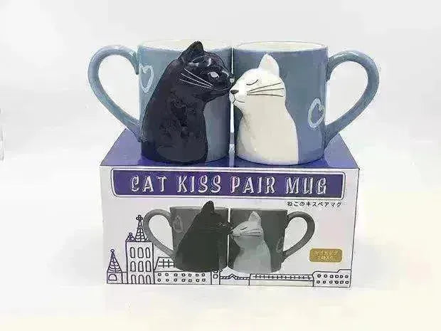 Kiss Cat Coffee Couple Handmade Mug - EX-STOCK CANADA
