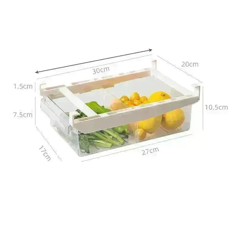 Kitchen Organizer Adjustable Kitchen Refrigerator Storage Rack Fridge Freezer Shelf Holder Pull-out Drawer Organiser Space Saver - EX-STOCK CANADA