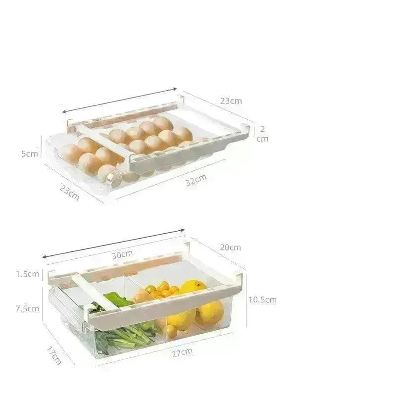 Kitchen Organizer Adjustable Kitchen Refrigerator Storage Rack Fridge Freezer Shelf Holder Pull-out Drawer Organiser Space Saver - EX-STOCK CANADA