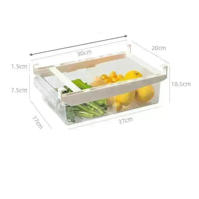 Kitchen Organizer Adjustable Kitchen Refrigerator Storage Rack Fridge Freezer Shelf Holder Pull-out Drawer Organiser Space Saver - EX-STOCK CANADA