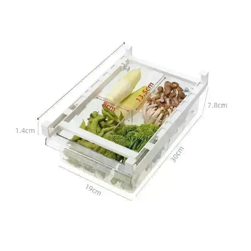 Kitchen Organizer Adjustable Kitchen Refrigerator Storage Rack Fridge Freezer Shelf Holder Pull-out Drawer Organiser Space Saver - EX-STOCK CANADA