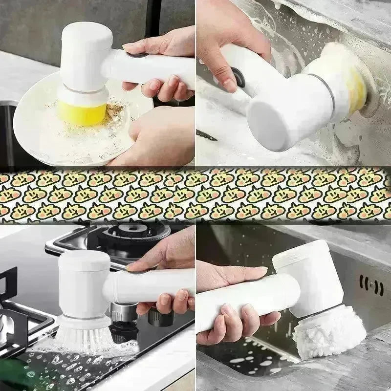 Kitchen Supplies Multifunctional Brush Electric Scrubber Rechargeable Dishwashing Brush Automatic Range Hood Stove - EX-STOCK CANADA