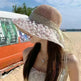 Lace Bow Straw Fisherman Hat Summer Outdoor Sunhat With Large Brim Anti-UV Sunshade And Face Protection Hat - EX-STOCK CANADA