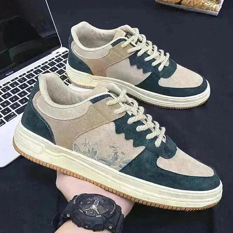 Lace-up Casual Shoes Men Soft Thick Sole Fashion Comfortable Breathable Flats Sneakers Student Platform Outdoor Walking Shoes - EX-STOCK CANADA