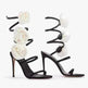 Lace-up Stiletto Heel Round Toe Flower Decorative Women's Sandals - EX-STOCK CANADA