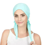 Ladies Arab Baotou Solid Color Pullover Tail Hat - EX-STOCK CANADA