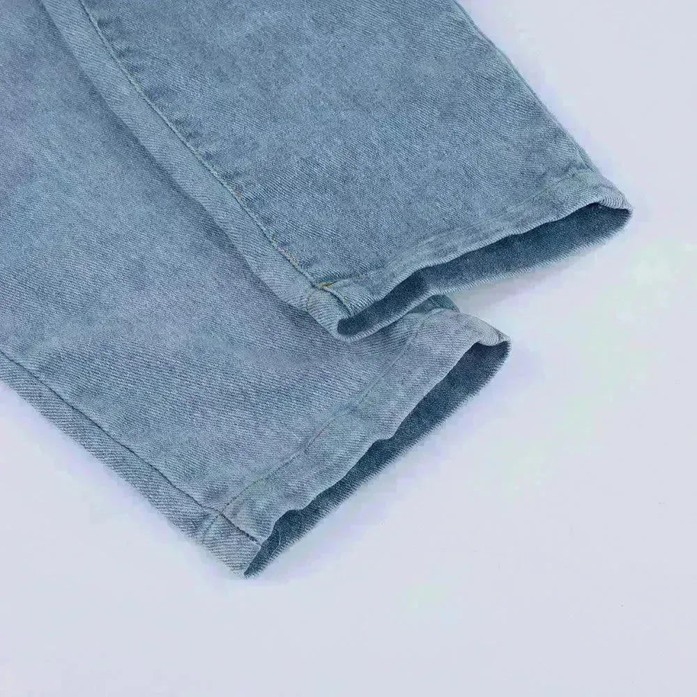 Ladies' Long Blue Denim Jeans Romper Jumpsuit With Straps - EX-STOCK CANADA