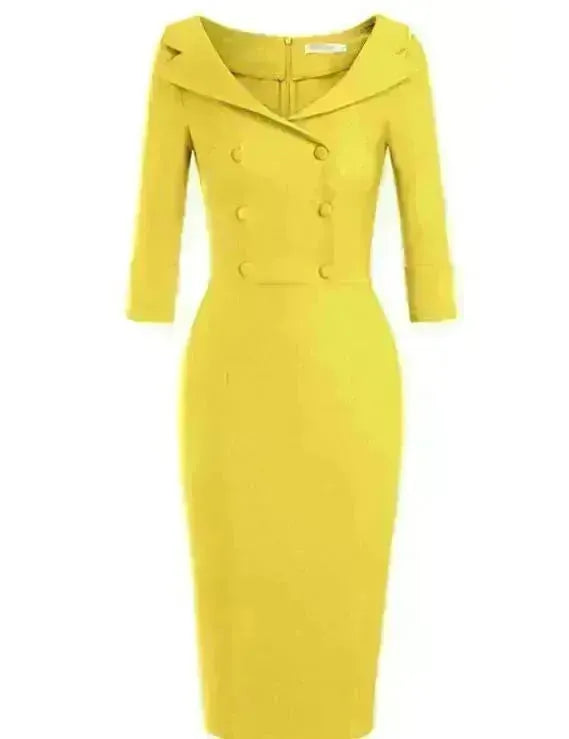 Ladies retro sweetheart collar casual wine dance dress foreign trade wide collar pencil skirt - EX-STOCK CANADA