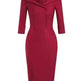 Ladies retro sweetheart collar casual wine dance dress foreign trade wide collar pencil skirt - EX-STOCK CANADA