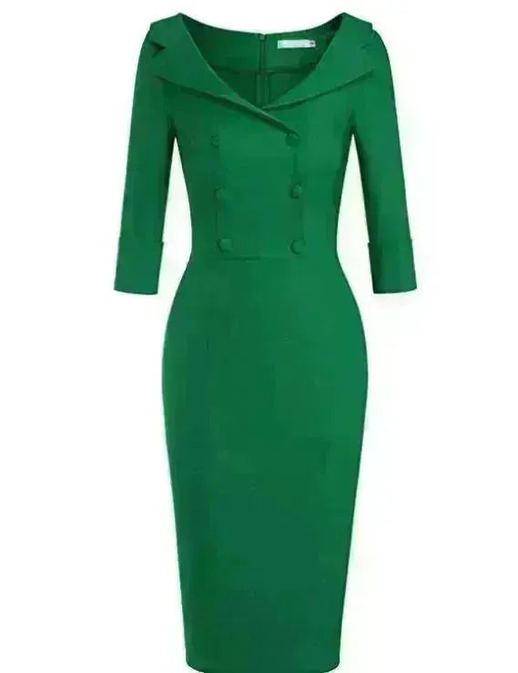Ladies retro sweetheart collar casual wine dance dress foreign trade wide collar pencil skirt - EX-STOCK CANADA